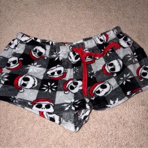 Disney Soft & Fuzzy Plaid Nightmare Before Christmas Jack Skellington PJ Shorts